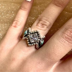 Western Turquoise Ring - Faux
